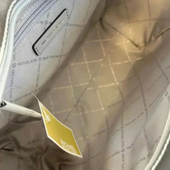 Michael Kors Purse jet set travel large chain tote shoulder bag silver - Picture 7 of 9